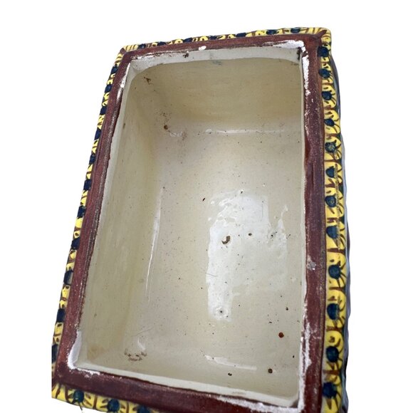 Vintage Italian Faience Trinket Box Capodimonte Style Roman Mythology Inspiratio - Picture 10 of 16